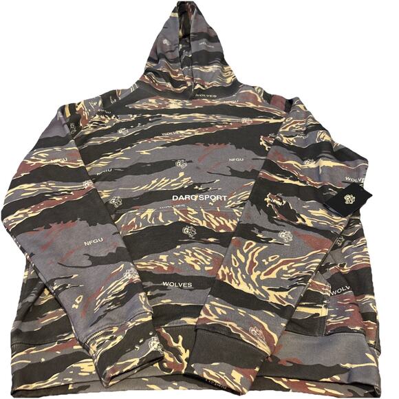 Darc Sport Respect US Raglan French Terry STONE TIGER CAMO HOODIE NWT Small - Picture 1 of 13